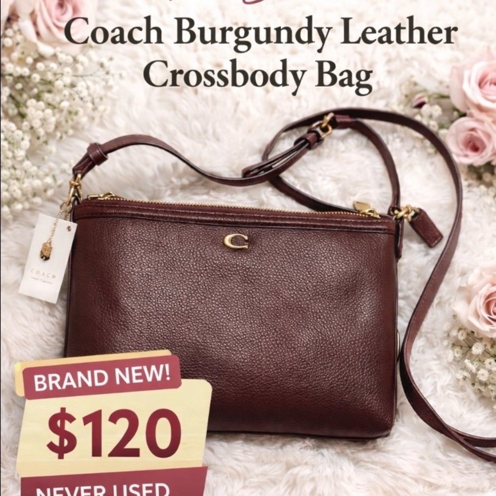 Coach Burgundy Leather Crossbody Bag